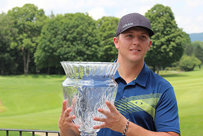 Mikey Martel with 2017 NH Amateur Championship Trophy